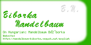 biborka mandelbaum business card
